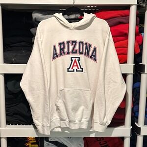 Vintage y2k University of Arizona Spell Out College White Mens Large Hoodie